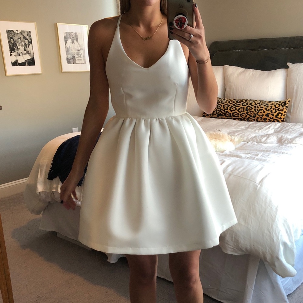 Cross back poof dress